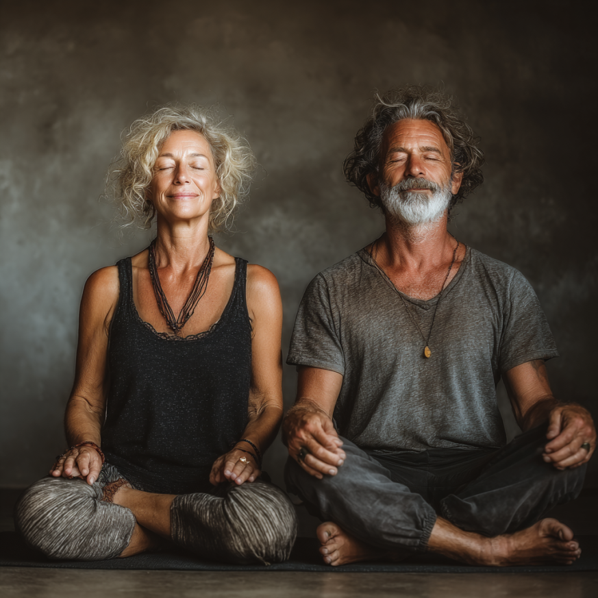 Інструктор йоги з людьми зрілого віку